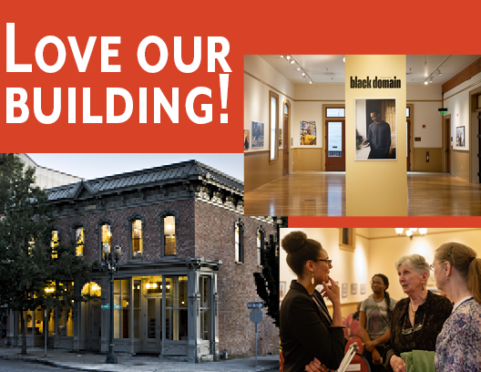 Love Our Building AHC West's Block image with Black Domain Gallery photo and image of people talking at a gallery opening